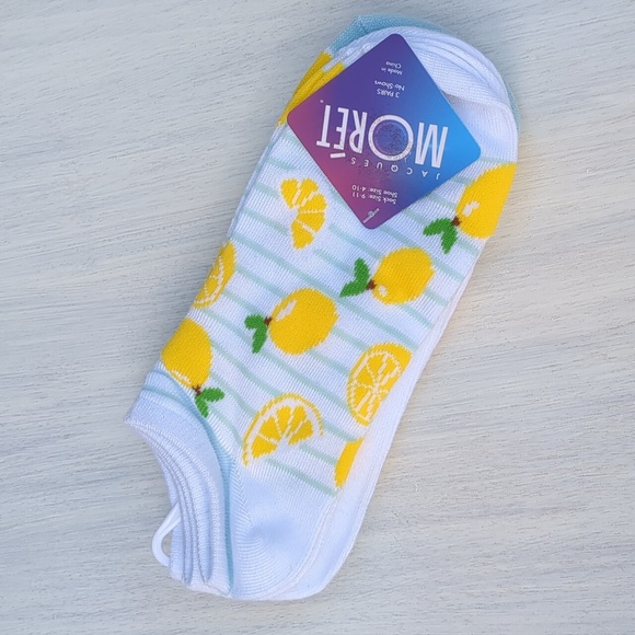 NWT Jacques Moret 3 Pair No Show Lemon Socks - Picture 6 of 7